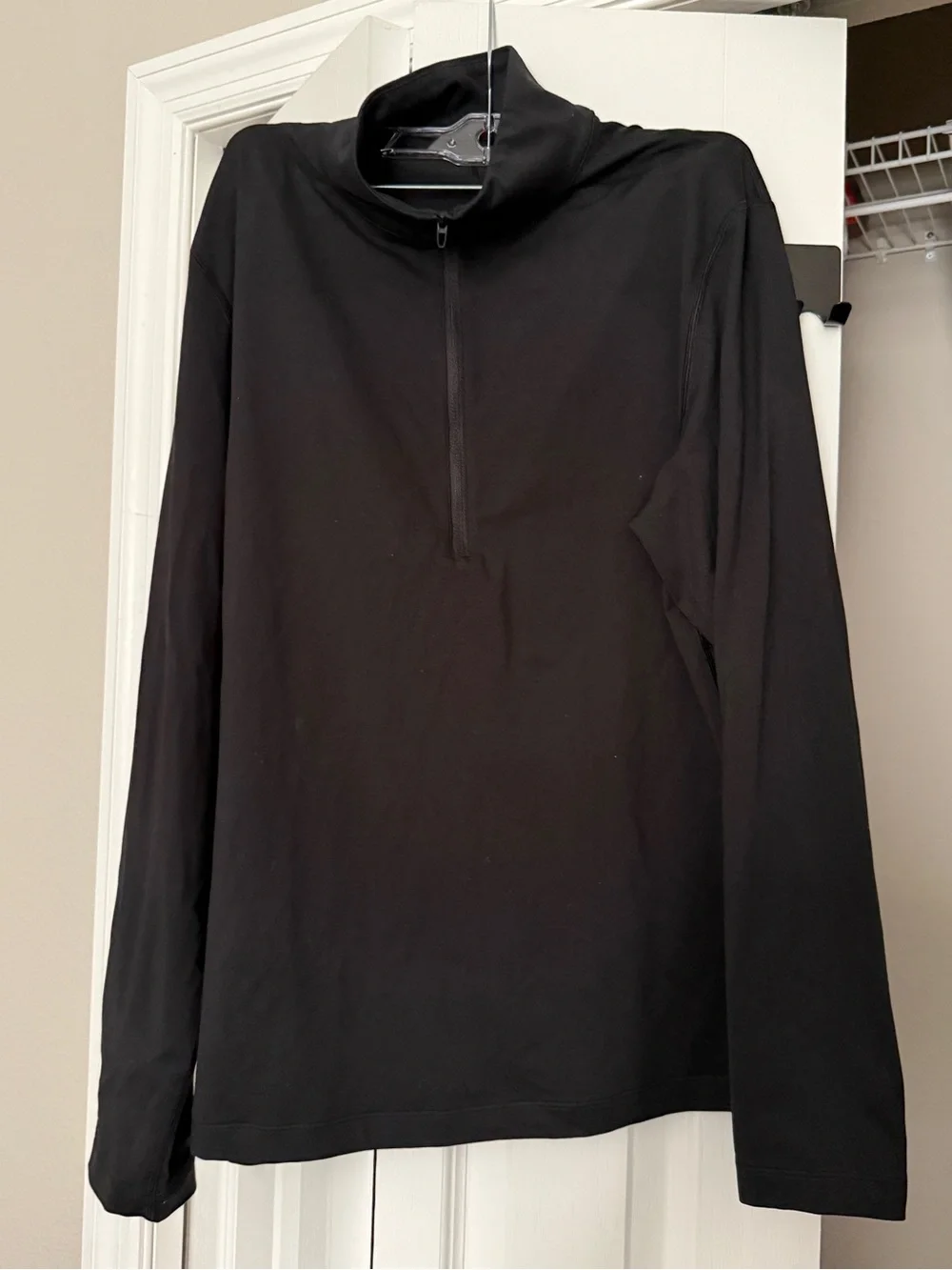 lululemon athletica Men's Black Soft Jersey Half-Zip Pullover Sweater